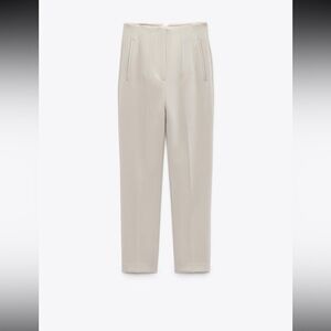 Elegant Cream High-Waisted Trousers